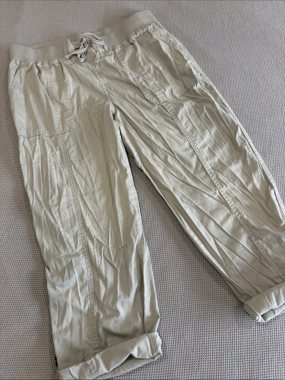 Style & Co. Women's Drawstring Capris - Light Cream